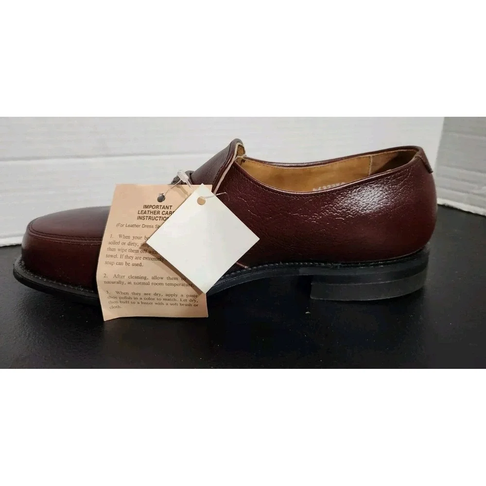 NEW Leather Classics Goodyear Dress Slip On Loafers Red Brown 8.5 3E USA Made